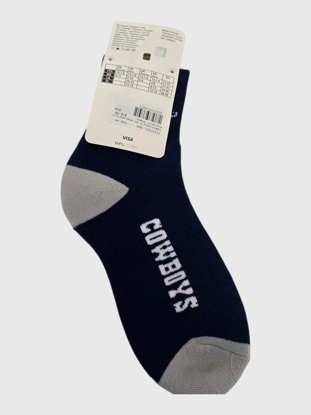 DALLAS Cowboys Ankle High Athletic Socks - Picture 3 of 4